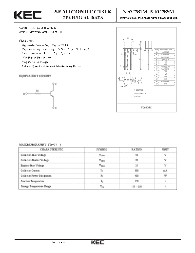 KEC krc281 286m  . Electronic Components Datasheets Active components Transistors KEC krc281_286m.pdf