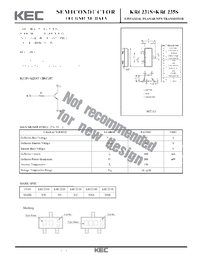 KEC krc231 5s  . Electronic Components Datasheets Active components Transistors KEC krc231_5s.pdf