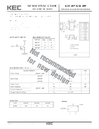 KEC krc407 9  . Electronic Components Datasheets Active components Transistors KEC krc407_9.pdf