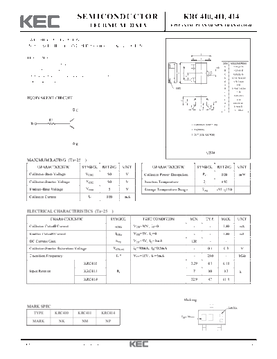 KEC krc410-411-414  . Electronic Components Datasheets Active components Transistors KEC krc410-411-414.pdf
