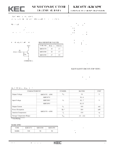 KEC krc657 9u  . Electronic Components Datasheets Active components Transistors KEC krc657_9u.pdf