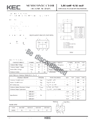 KEC krc660f-664f  . Electronic Components Datasheets Active components Transistors KEC krc660f-664f.pdf