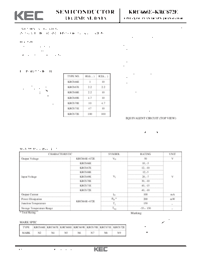 KEC krc666e 672e  . Electronic Components Datasheets Active components Transistors KEC krc666e_672e.pdf