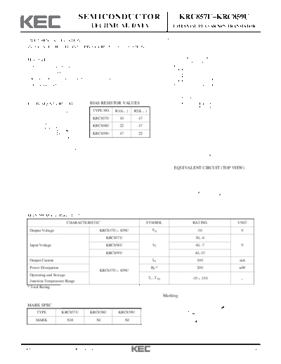 KEC krc857u-859u  . Electronic Components Datasheets Active components Transistors KEC krc857u-859u.pdf