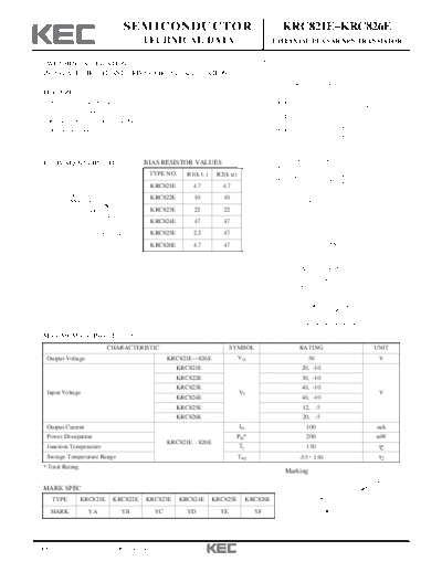 KEC krc821e 826e  . Electronic Components Datasheets Active components Transistors KEC krc821e_826e.pdf