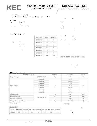 KEC krc836e 842e  . Electronic Components Datasheets Active components Transistors KEC krc836e_842e.pdf