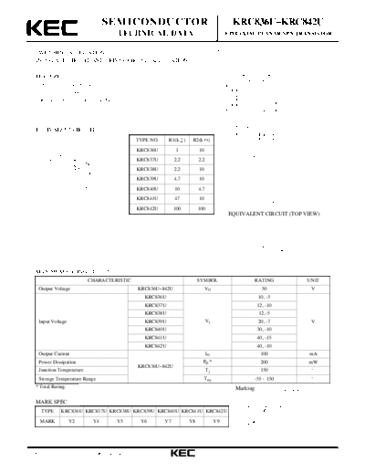 KEC krc836u 842u  . Electronic Components Datasheets Active components Transistors KEC krc836u_842u.pdf