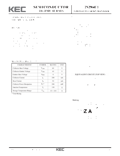 KEC 2n2904u1  . Electronic Components Datasheets Active components Transistors KEC 2n2904u1.pdf