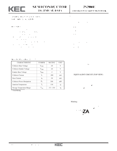 KEC 2n2906e  . Electronic Components Datasheets Active components Transistors KEC 2n2906e.pdf