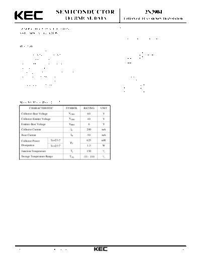 KEC 2n3904  . Electronic Components Datasheets Active components Transistors KEC 2n3904.pdf