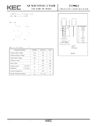 KEC 2n3904a  . Electronic Components Datasheets Active components Transistors KEC 2n3904a.pdf