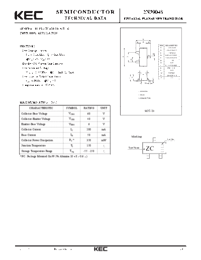 KEC 2n3904s  . Electronic Components Datasheets Active components Transistors KEC 2n3904s.pdf