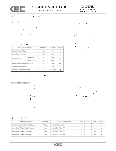 KEC 2n7002k  . Electronic Components Datasheets Active components Transistors KEC 2n7002k.pdf