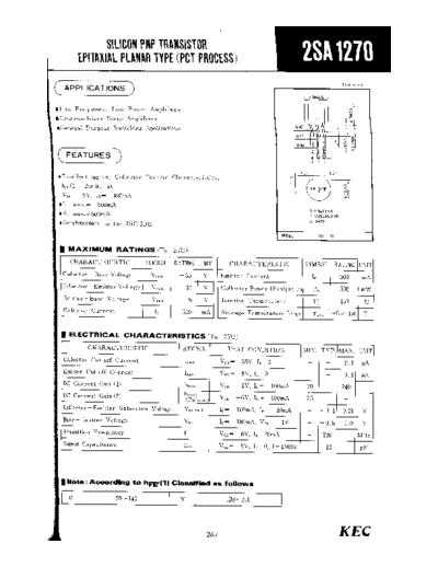 KEC 2sa1270  . Electronic Components Datasheets Active components Transistors KEC 2sa1270.pdf