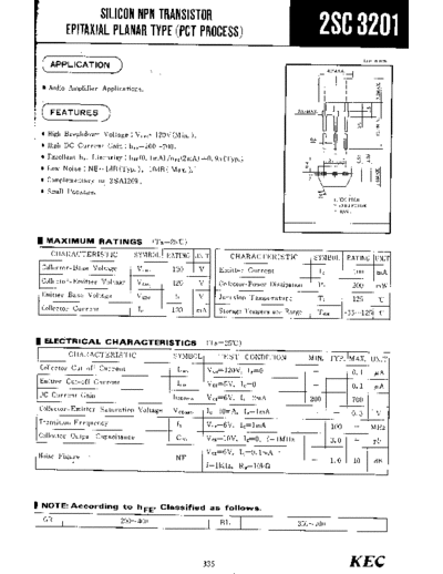 KEC 2sc3201  . Electronic Components Datasheets Active components Transistors KEC 2sc3201.pdf