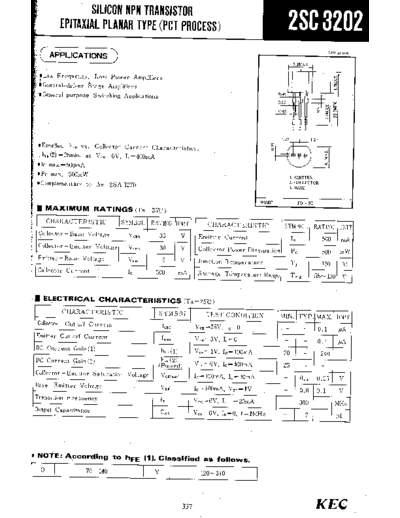 KEC 2sc3202  . Electronic Components Datasheets Active components Transistors KEC 2sc3202.pdf