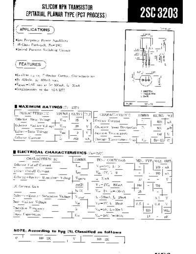KEC 2sc3203  . Electronic Components Datasheets Active components Transistors KEC 2sc3203.pdf