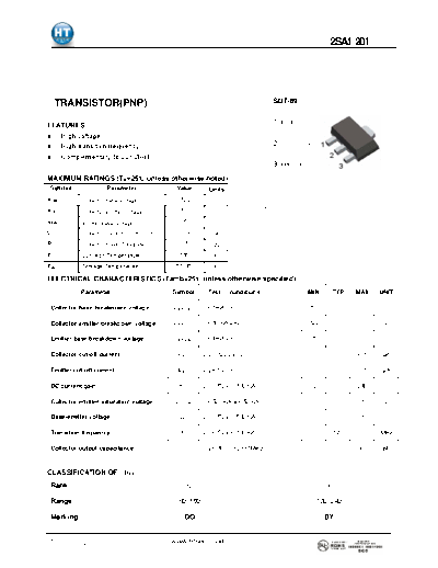 HT Semiconductor 2sa1201  . Electronic Components Datasheets Active components Transistors HT Semiconductor 2sa1201.pdf