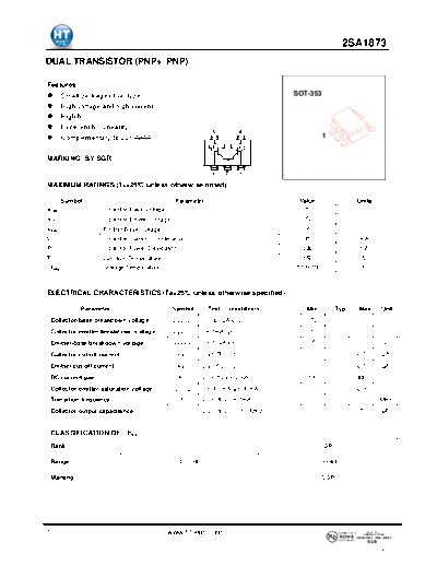 HT Semiconductor 2sa1873  . Electronic Components Datasheets Active components Transistors HT Semiconductor 2sa1873.pdf