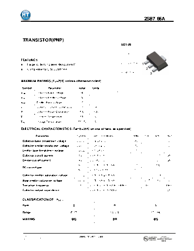 HT Semiconductor 2sb766a  . Electronic Components Datasheets Active components Transistors HT Semiconductor 2sb766a.pdf