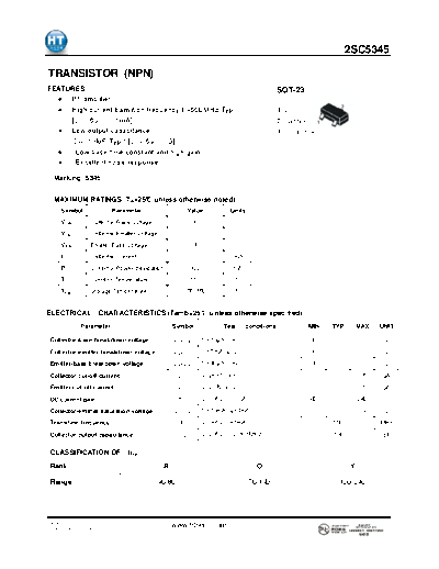 HT Semiconductor 2sc5345  . Electronic Components Datasheets Active components Transistors HT Semiconductor 2sc5345.pdf