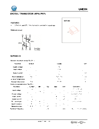 HT Semiconductor umd9n  . Electronic Components Datasheets Active components Transistors HT Semiconductor umd9n.pdf