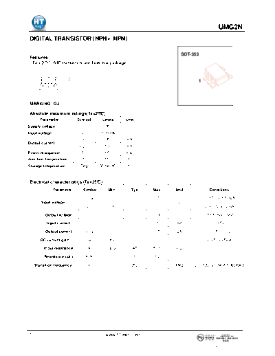 HT Semiconductor umg2n  . Electronic Components Datasheets Active components Transistors HT Semiconductor umg2n.pdf