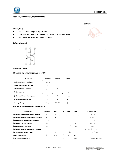 HT Semiconductor umh15n  . Electronic Components Datasheets Active components Transistors HT Semiconductor umh15n.pdf