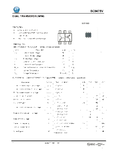 HT Semiconductor bc847bv  . Electronic Components Datasheets Active components Transistors HT Semiconductor bc847bv.pdf