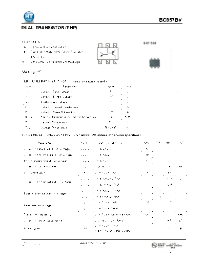 HT Semiconductor bc857bv  . Electronic Components Datasheets Active components Transistors HT Semiconductor bc857bv.pdf