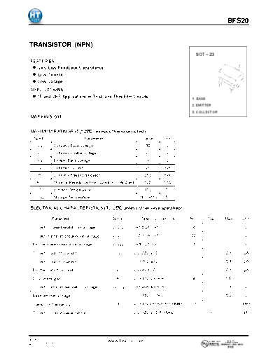 HT Semiconductor bfs20  . Electronic Components Datasheets Active components Transistors HT Semiconductor bfs20.pdf