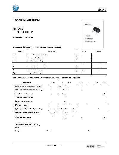 HT Semiconductor c1815  . Electronic Components Datasheets Active components Transistors HT Semiconductor c1815.pdf