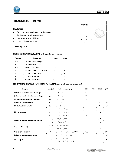 HT Semiconductor cxt5551  . Electronic Components Datasheets Active components Transistors HT Semiconductor cxt5551.pdf