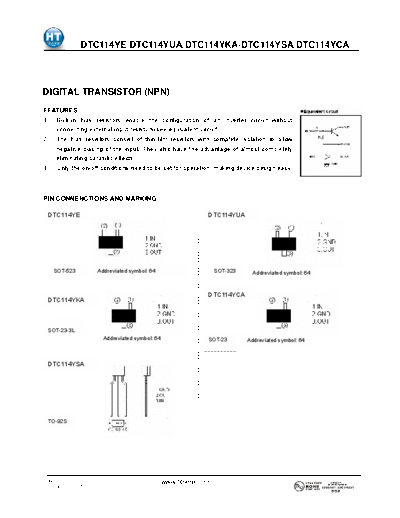 HT Semiconductor dtc114yca  . Electronic Components Datasheets Active components Transistors HT Semiconductor dtc114yca.pdf