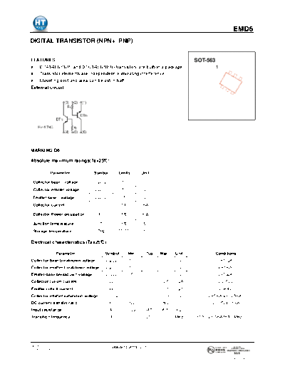 HT Semiconductor emd6  . Electronic Components Datasheets Active components Transistors HT Semiconductor emd6.pdf