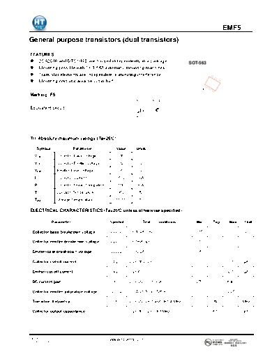 HT Semiconductor emf5  . Electronic Components Datasheets Active components Transistors HT Semiconductor emf5.pdf