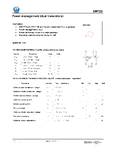 HT Semiconductor emf23  . Electronic Components Datasheets Active components Transistors HT Semiconductor emf23.pdf