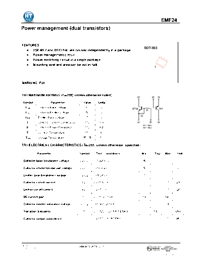 HT Semiconductor emf24  . Electronic Components Datasheets Active components Transistors HT Semiconductor emf24.pdf