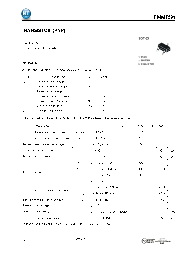 HT Semiconductor fmmt591  . Electronic Components Datasheets Active components Transistors HT Semiconductor fmmt591.pdf