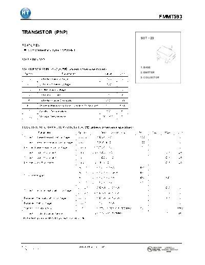 HT Semiconductor fmmt593  . Electronic Components Datasheets Active components Transistors HT Semiconductor fmmt593.pdf