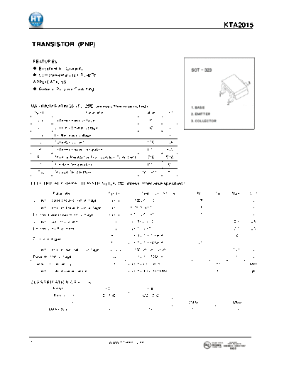 HT Semiconductor kta2015  . Electronic Components Datasheets Active components Transistors HT Semiconductor kta2015.pdf