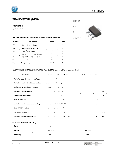 HT Semiconductor ktc4375  . Electronic Components Datasheets Active components Transistors HT Semiconductor ktc4375.pdf