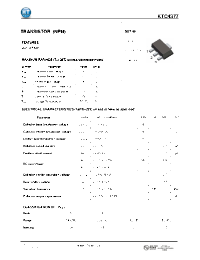 HT Semiconductor ktc4377  . Electronic Components Datasheets Active components Transistors HT Semiconductor ktc4377.pdf