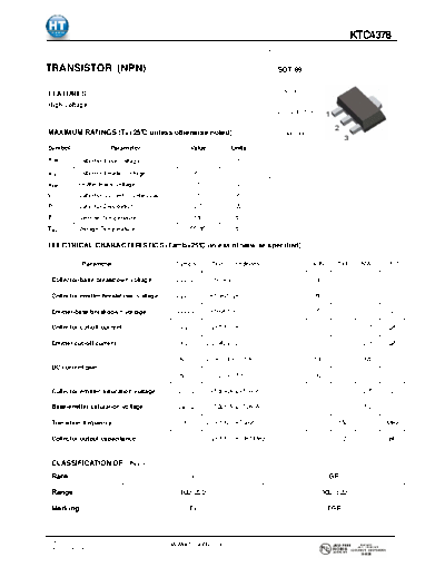 HT Semiconductor ktc4378  . Electronic Components Datasheets Active components Transistors HT Semiconductor ktc4378.pdf