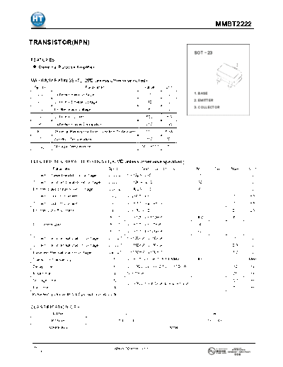 HT Semiconductor mmbt2222  . Electronic Components Datasheets Active components Transistors HT Semiconductor mmbt2222.pdf