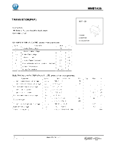 HT Semiconductor mmbta56  . Electronic Components Datasheets Active components Transistors HT Semiconductor mmbta56.pdf