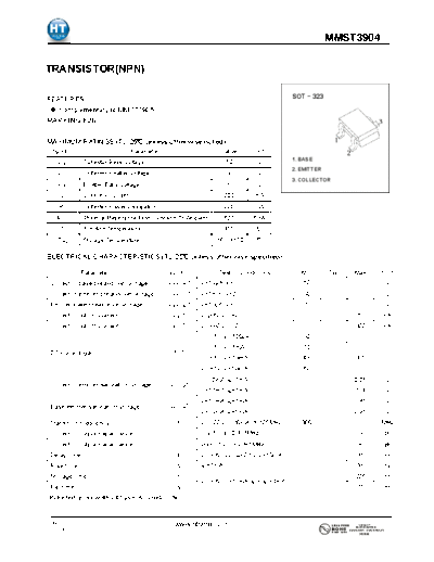 HT Semiconductor mmst3904  . Electronic Components Datasheets Active components Transistors HT Semiconductor mmst3904.pdf