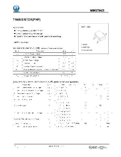 HT Semiconductor mmst5401  . Electronic Components Datasheets Active components Transistors HT Semiconductor mmst5401.pdf