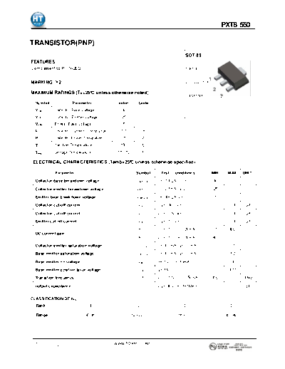 HT Semiconductor pxt8550  . Electronic Components Datasheets Active components Transistors HT Semiconductor pxt8550.pdf