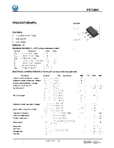 HT Semiconductor pxt3904  . Electronic Components Datasheets Active components Transistors HT Semiconductor pxt3904.pdf